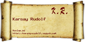 Karsay Rudolf névjegykártya